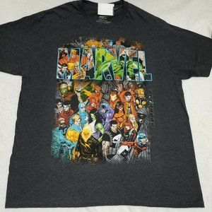 Marvel T-Shirt Black Mad Engine Super Heroes Short Sleeve Mens XL NWT